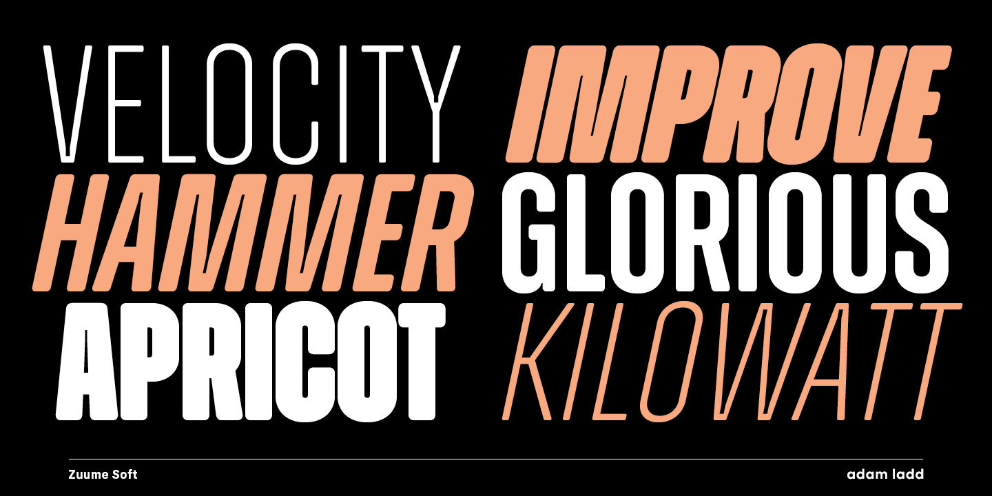 Przykład czcionki Zuume Soft Italic